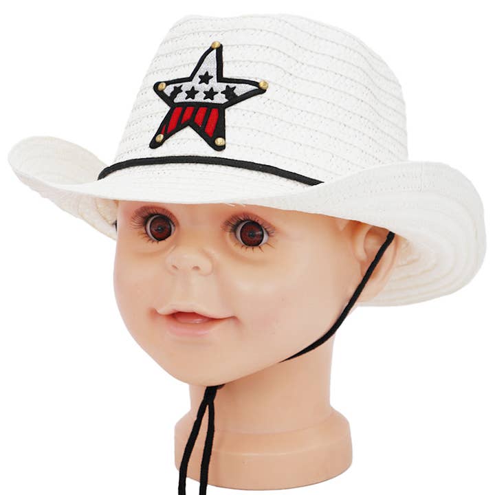 Cap Zone - Wholesale Cowboy hat – kids - Kids Western Star Paper Straw Cowboy Hat7