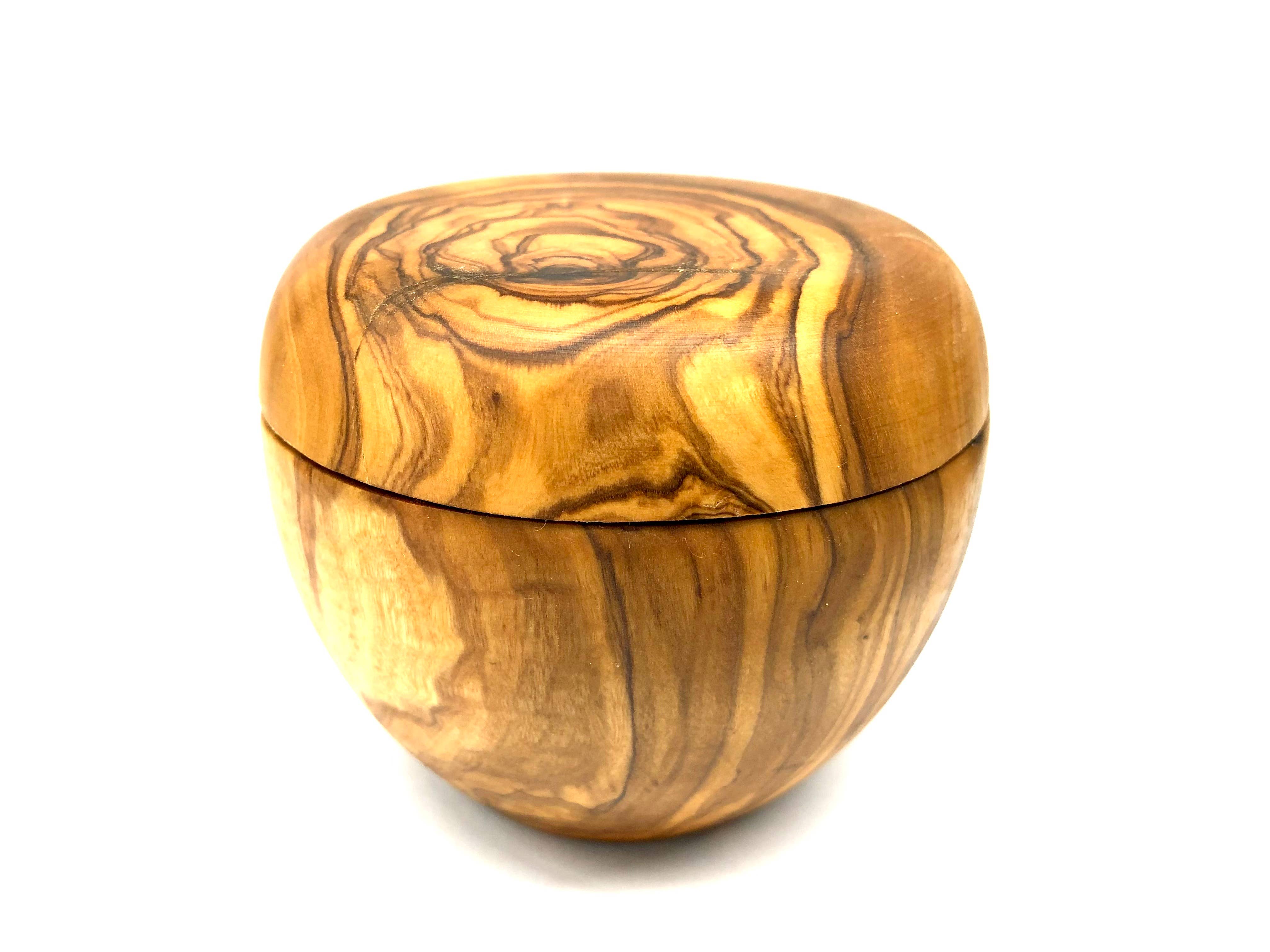 olivenholz-erleben – Großhandel Salz- & Pfefferstreuer-Set – Salzdose mit Deckel inkl. Salzschippchen, Olivenholz4