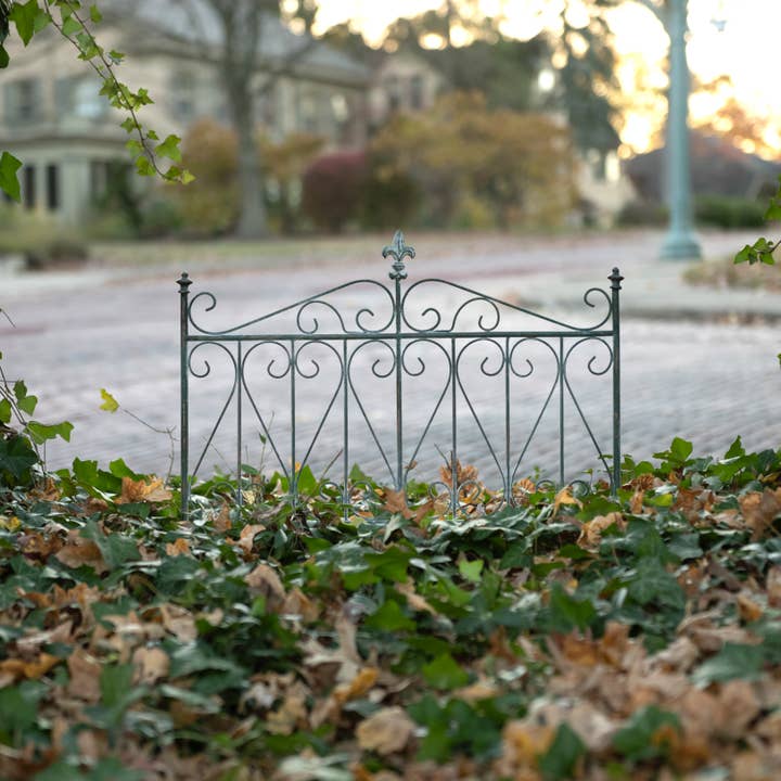 25.5" AGED GREEN GARDEN GATE for wholesale by Ragon House