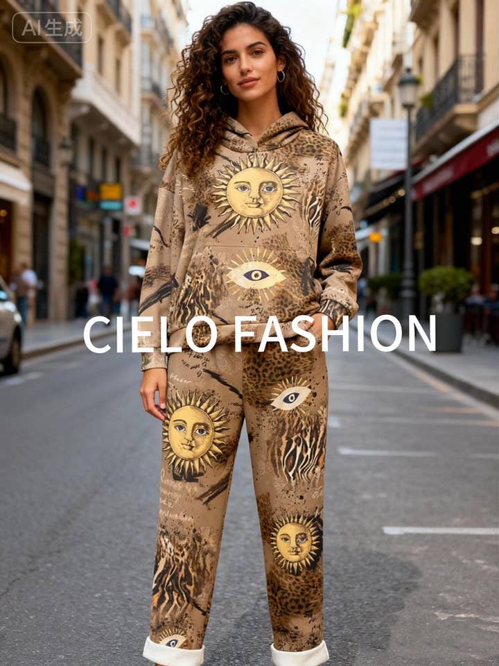 conjunto impreso para venta al por mayor de Cielo fashion