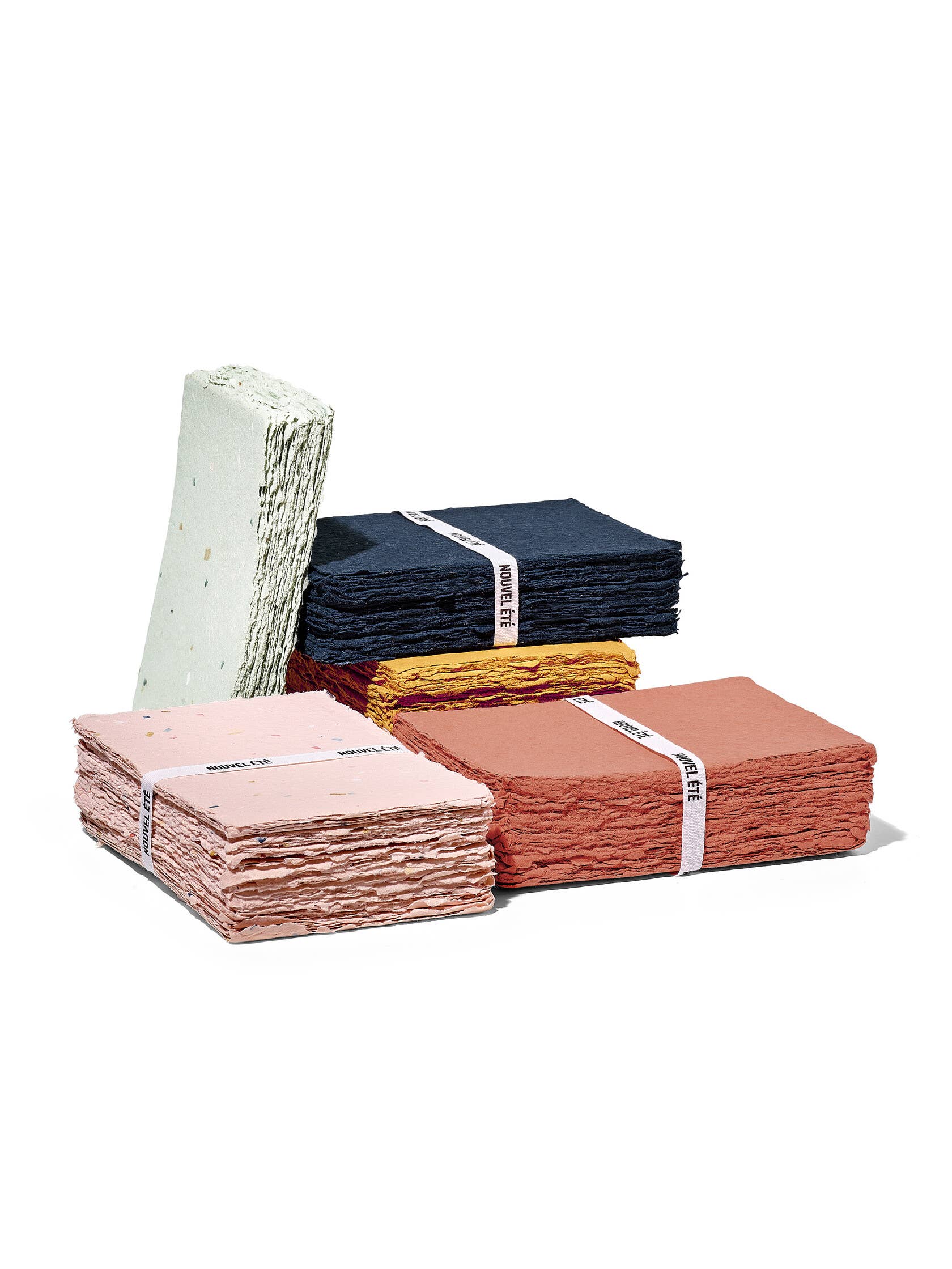 NOUVEL ÉTÉ - Wholesale Stationery/Notecard Set - 5 handmade papers & envelopes Terrazzo Jade5