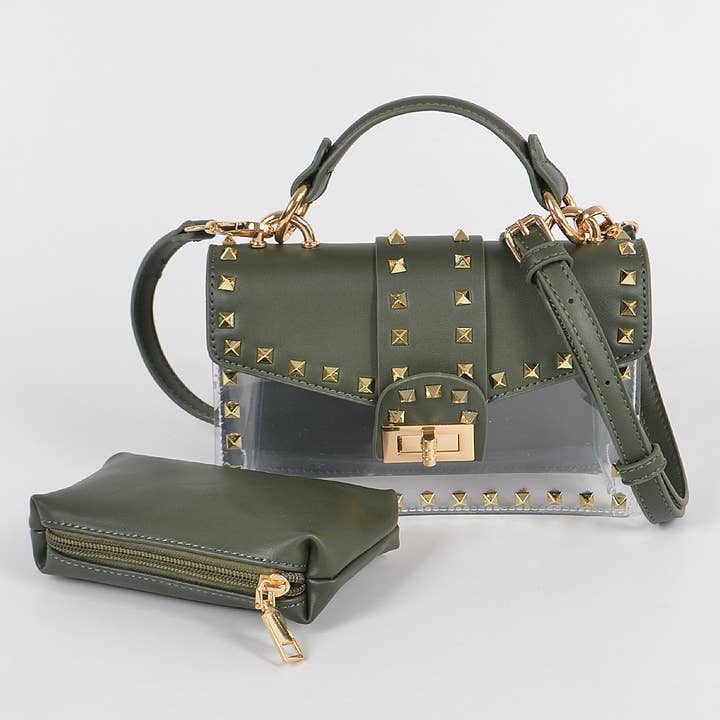 3AM BY H&D ACCESSORIES - Wholesale Clutch bag – women's - Studded See Through Clutch6