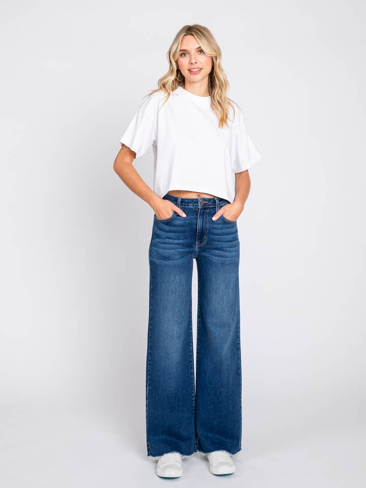 LP264-D Paola A-Line Wide Scissor Cut Jean for wholesale by L.T.J Letter to Juliet