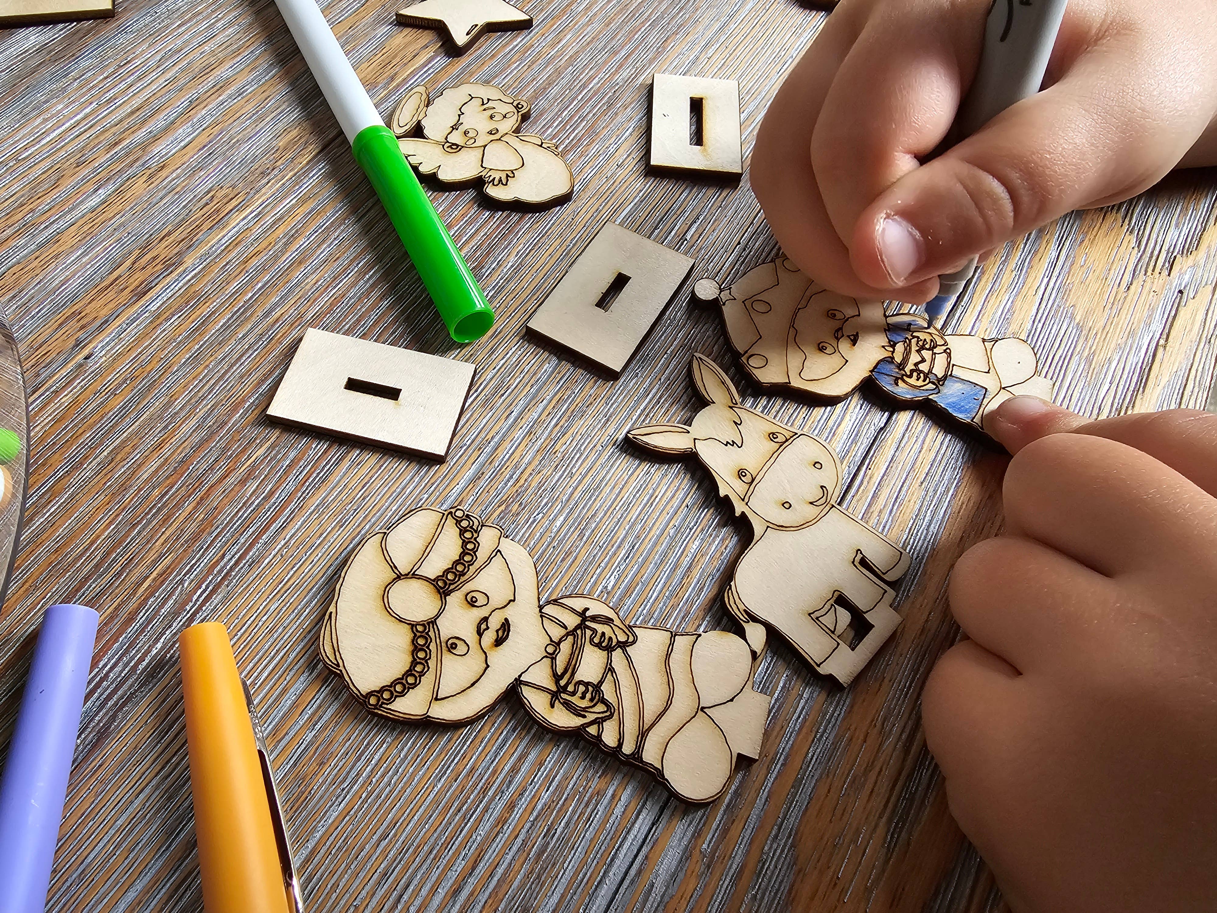 LB Personalized Design - Wholesale DIY Craft Kit - Wood Nativity Set - DIY Paintable Christmas Craft5