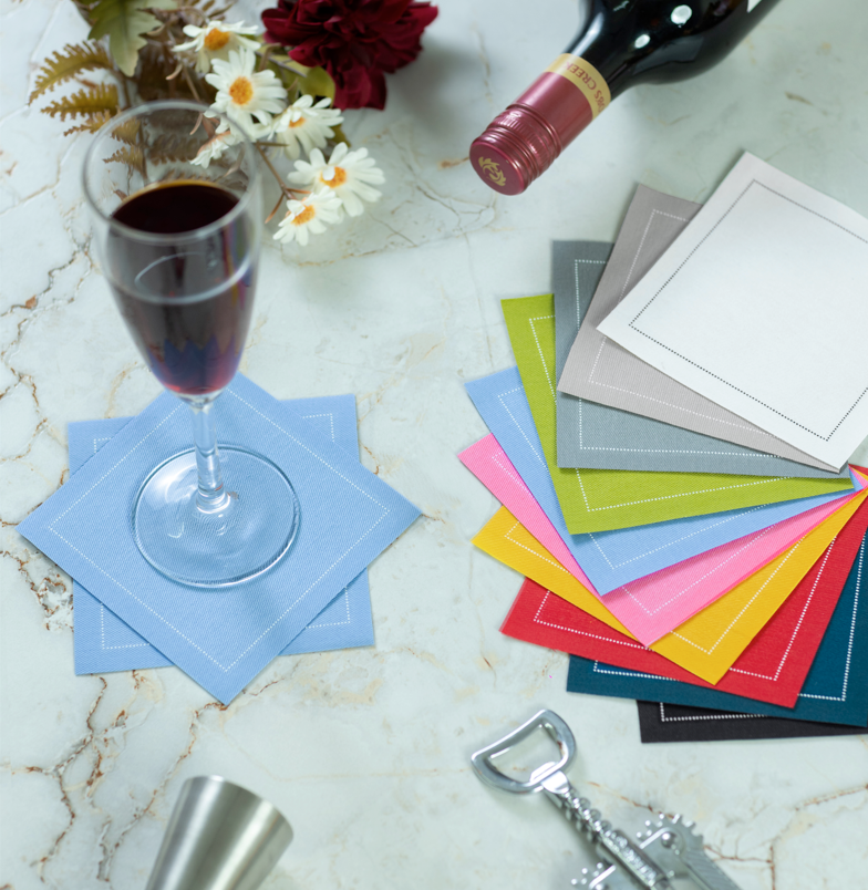 Noble Napkins - Wholesale Disposable Napkin - Luxury Cotton Cocktail Napkins, 4.5" x 4.5", 50 per pack1