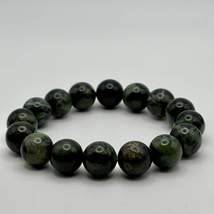 Csr jewelry design - Wholesale Beaded Bracelet - 12mm Dark Green Kambaba Jasper Bead Bracelet2