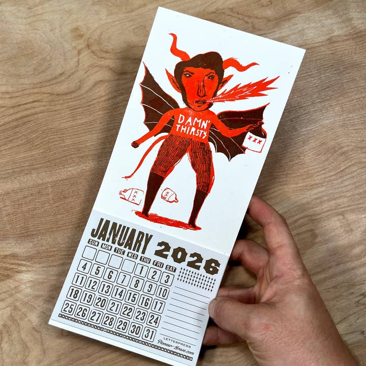 Pioneer House (formerly Yee-Haw) - Wholesale Calendar - 2026 Thirsty Devil Mini Calendar2