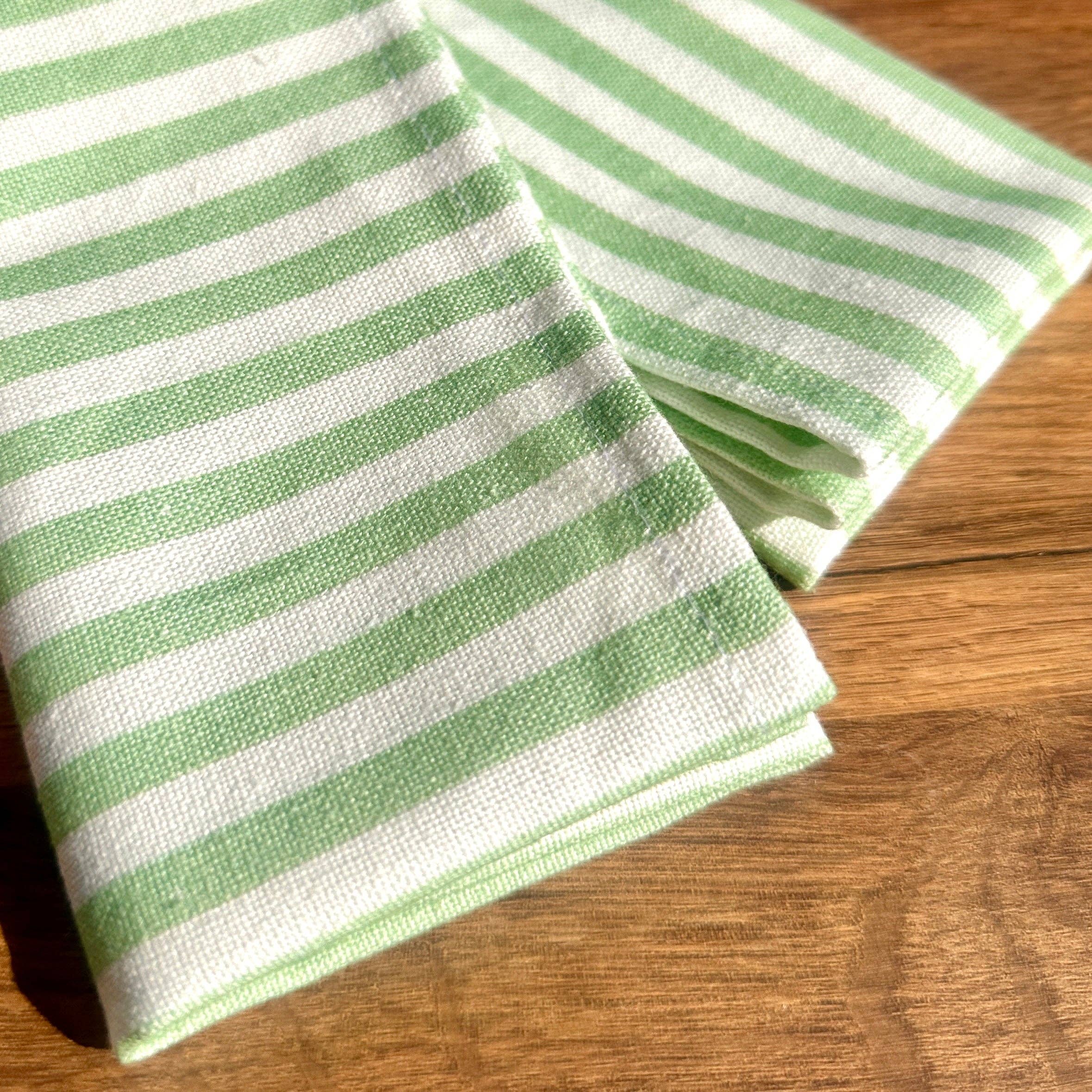 Top Tables Retail - Wholesale Dinner & Cloth Napkin - Set of 4 Georgia Seamed Stripe Napkins, Sage1