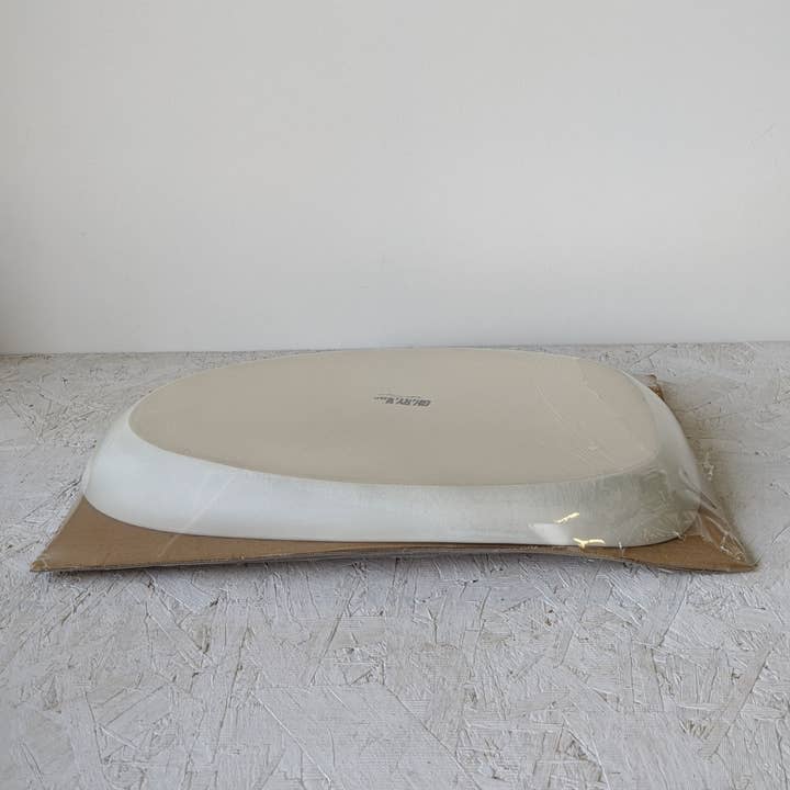 GHARYAN Stoneware & Olive Wood Tableware | USA - Wholesale Serving Plate - Handmade Stoneware Serving Platter - Long | Dadasi6