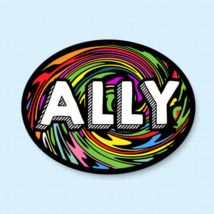 LGBTQ Ally sticker for wholesale by Prickly Cactus Collage