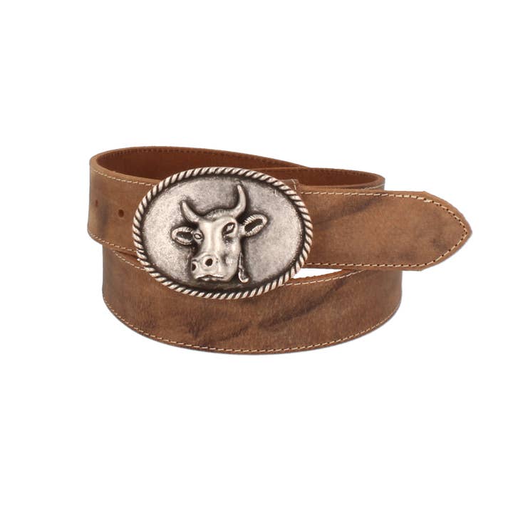 Men's costume belt cow nougat light brown for wholesale by MGM Design e.K.