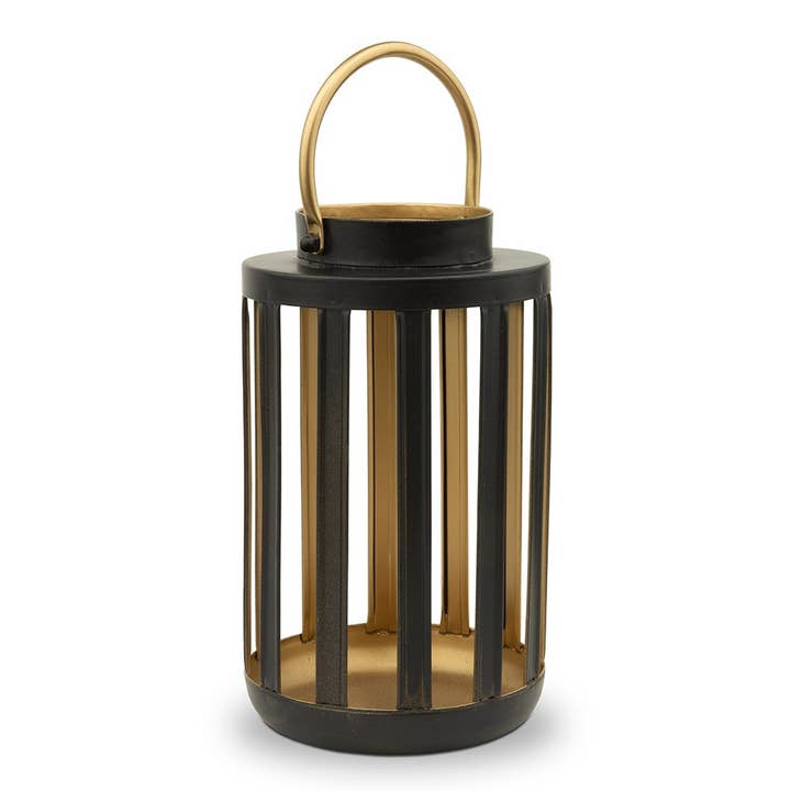 Weddingstar Inc. – wholesale Lykta – Metall Cylinder Hängande Lykta - Svart & Guld - Set