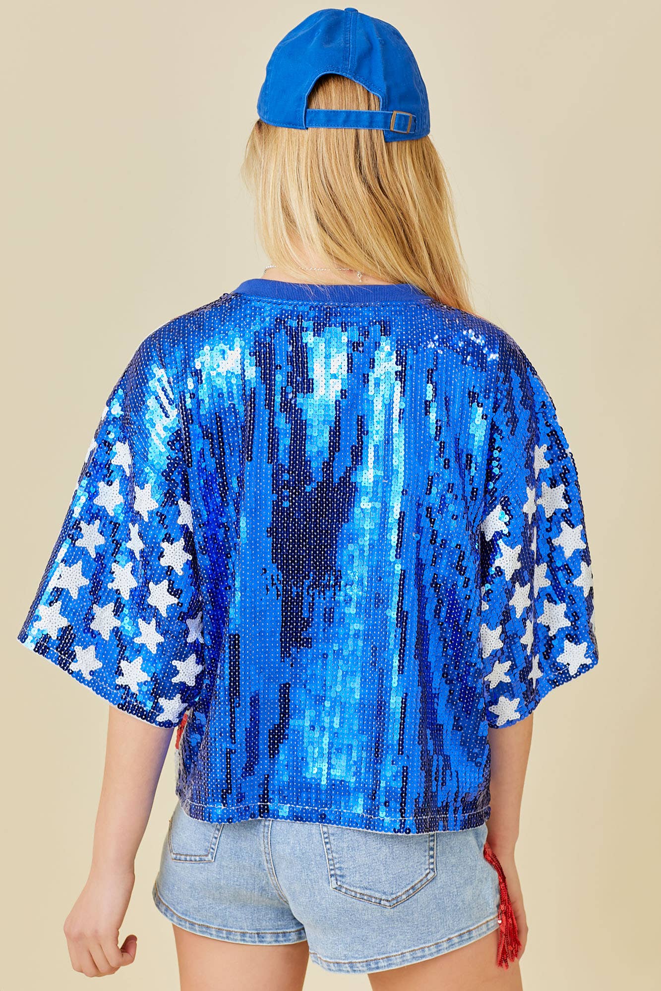 MEHRFACH 4. Juli USA Crop Top mit Pailletten für den Großhandel auf Faire1