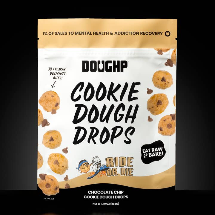 Chocolate Chip Cookie Dough Drops "Ride or Die" 10oz for wholesale by Doughp