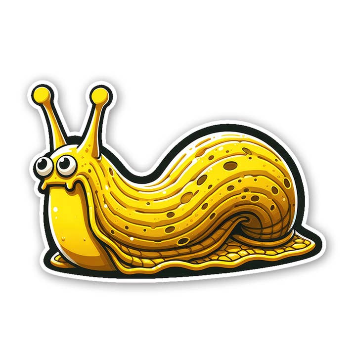 Happy Banana Slug Sticker for wholesale by Sticker Atlas