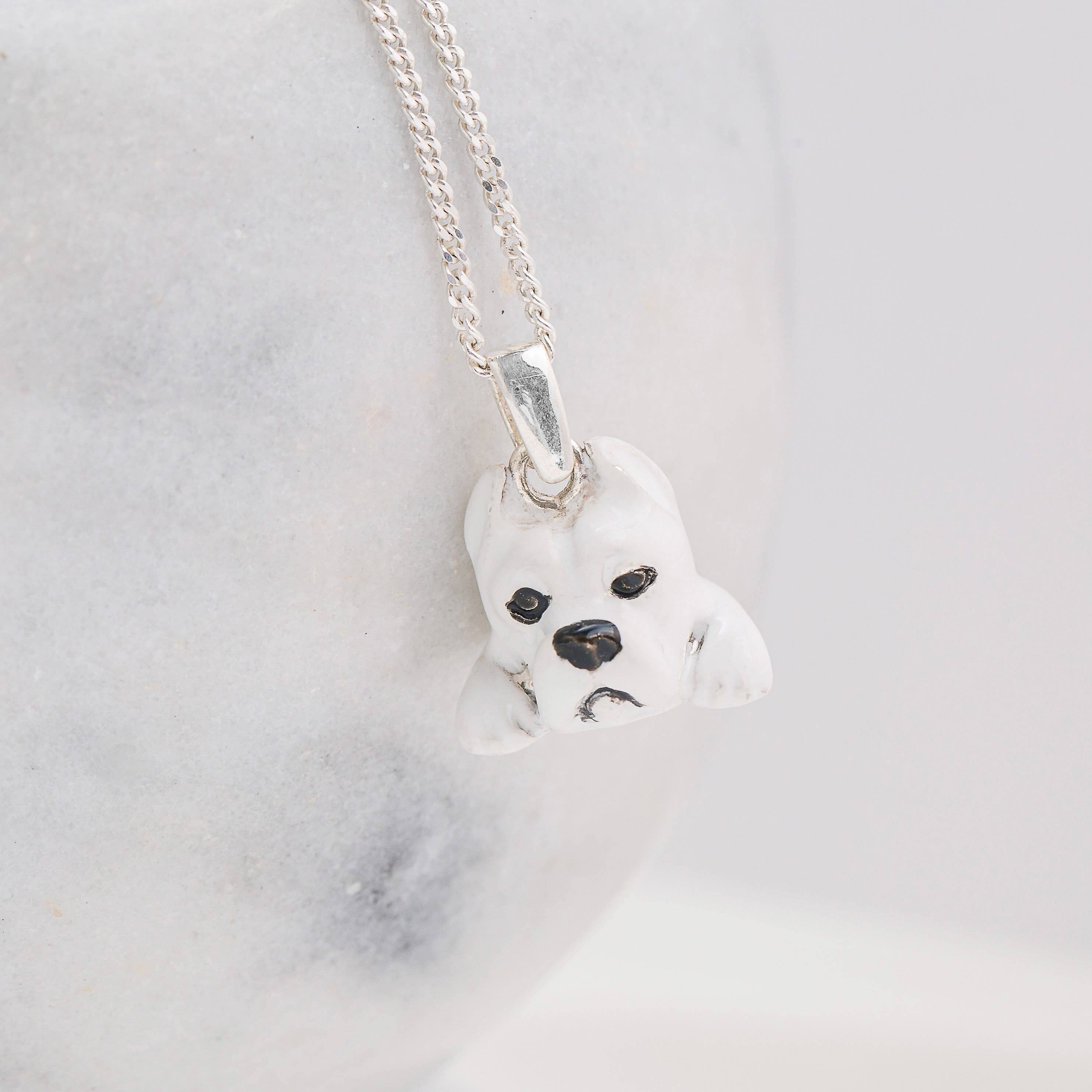 Gabbo Design – wholesale Pendant/charm necklace – Charms + Dogo Argentino Personalized Silver Necklace1