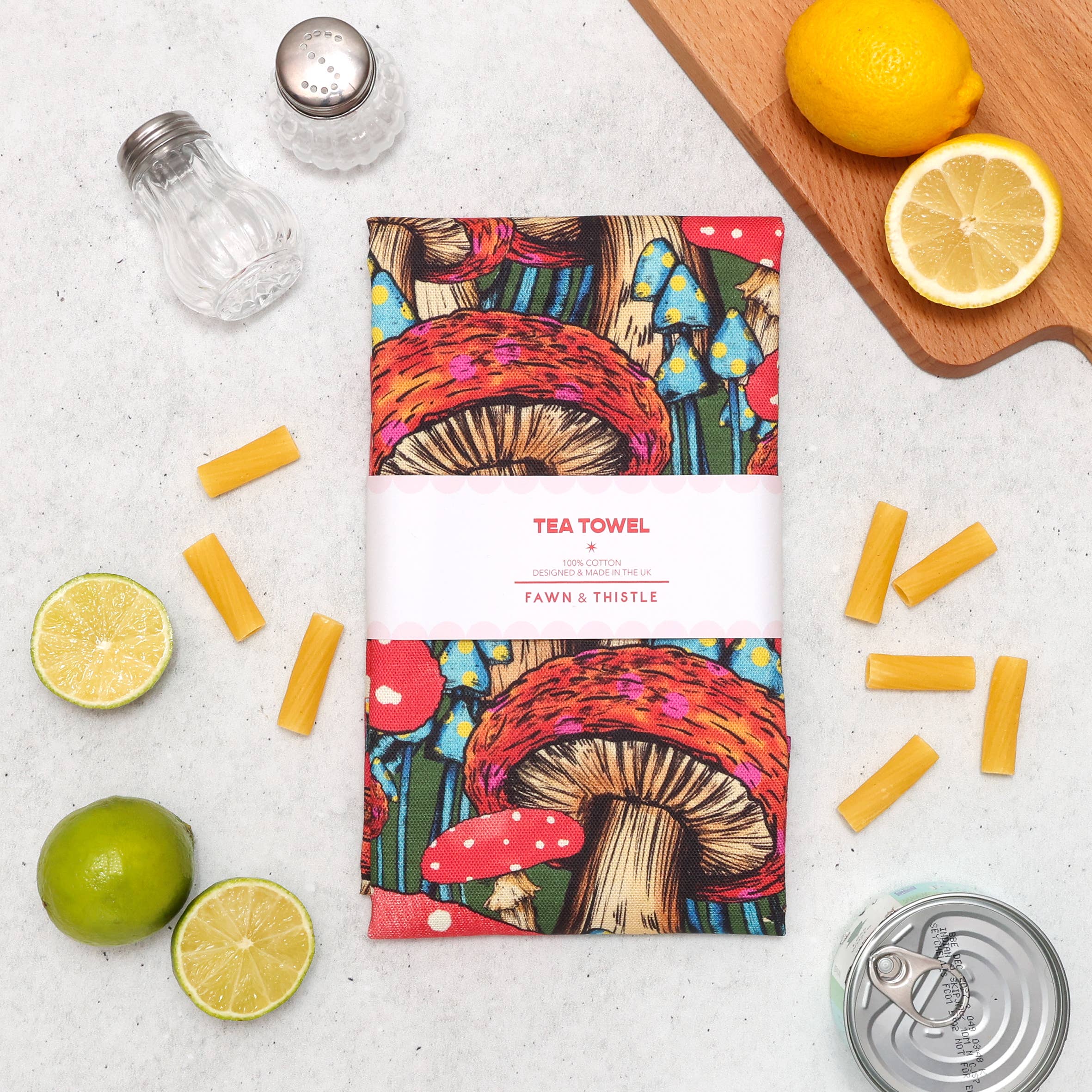 Fawn & Thistle Ltd (US Duties Paid) - Wholesale Tea Towel - Mushroom Tea Towel | 100% Cotton Dish Towel | Funghi1