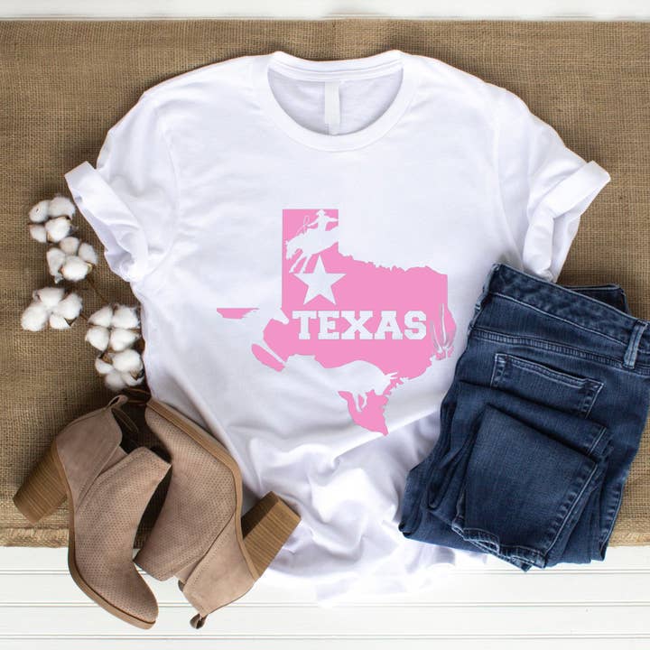 Texas pink- White T-shirt Unisex for wholesale by Rancho515