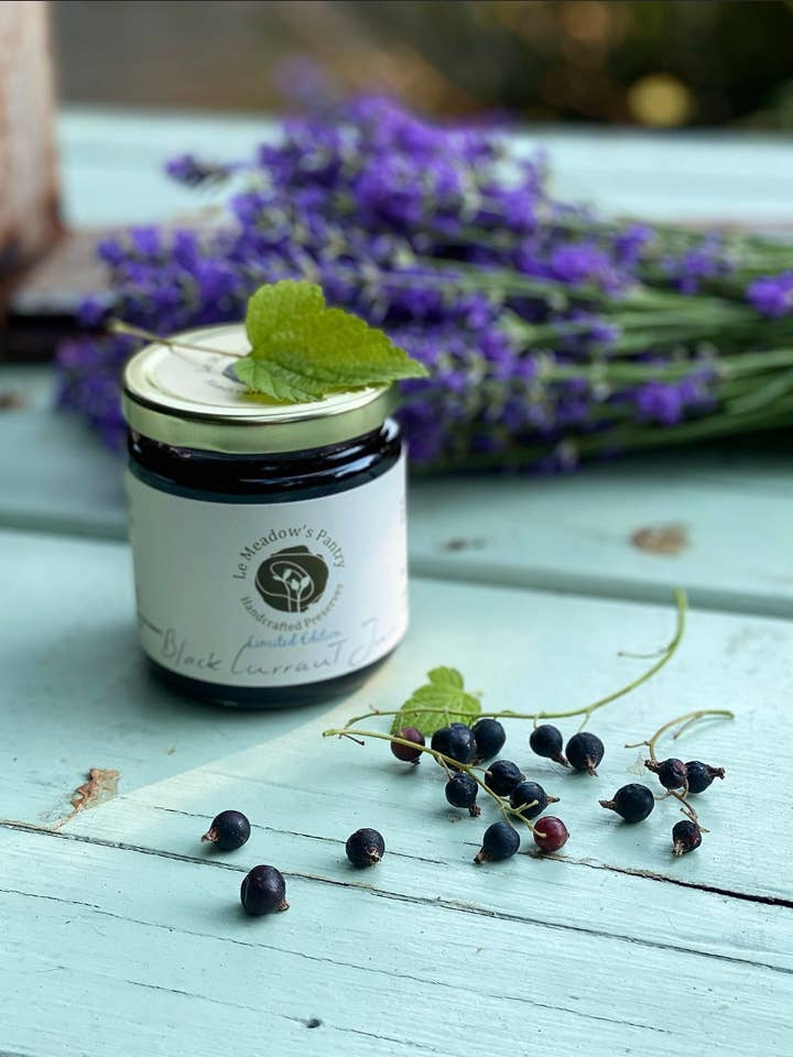 Le Meadow's Pantry Black Currant, Blueberry Lavender Jam for wholesale by Le Meadows Pantry