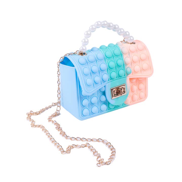 Selini New York - Wholesale Crossbody Bag - Kids - Mini Jelly Push Pop Tri-Color Kids Crossbody