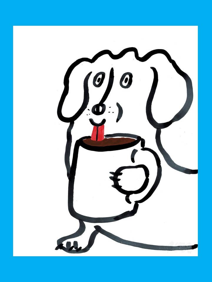 Coffee Dog Print for wholesale by Kristina Micotti