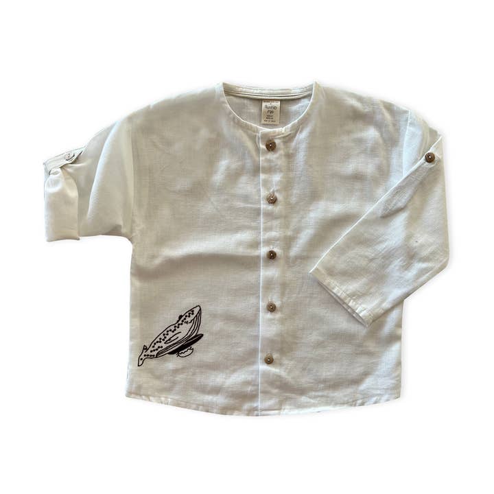 Undyed ’Surfing Whale’ Shirt for wholesale by AUNTIE ME