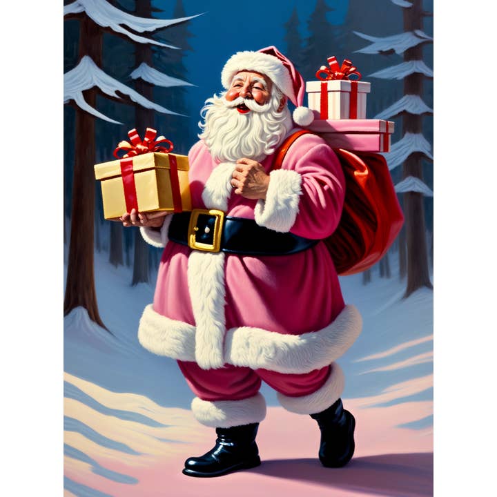 Festlig julemand lærredsløs plakat for engroshandel hos Calseosvic