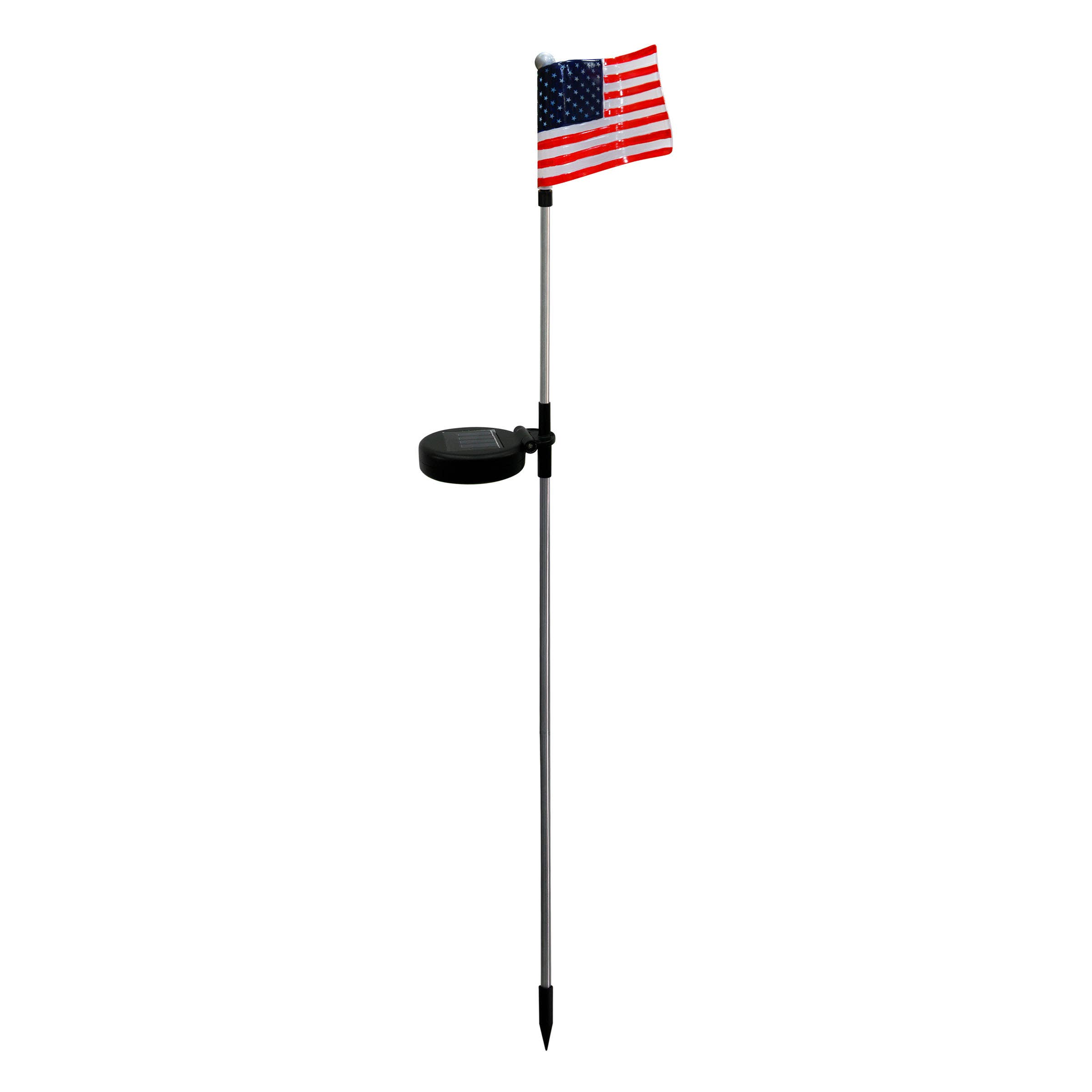 Alpine Corporation - Wholesale Garden/Lawn Stake - Solar USA Flag Stakes with White LED Lights -Tray Pack of 201