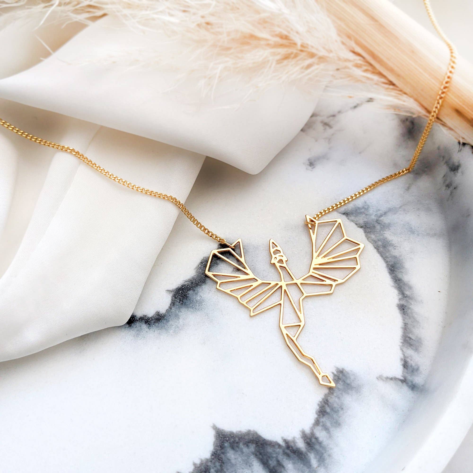 Shany Design Studio – Colar pingente/pendente por atacado – Colar Dragão Dourado/Prateado4