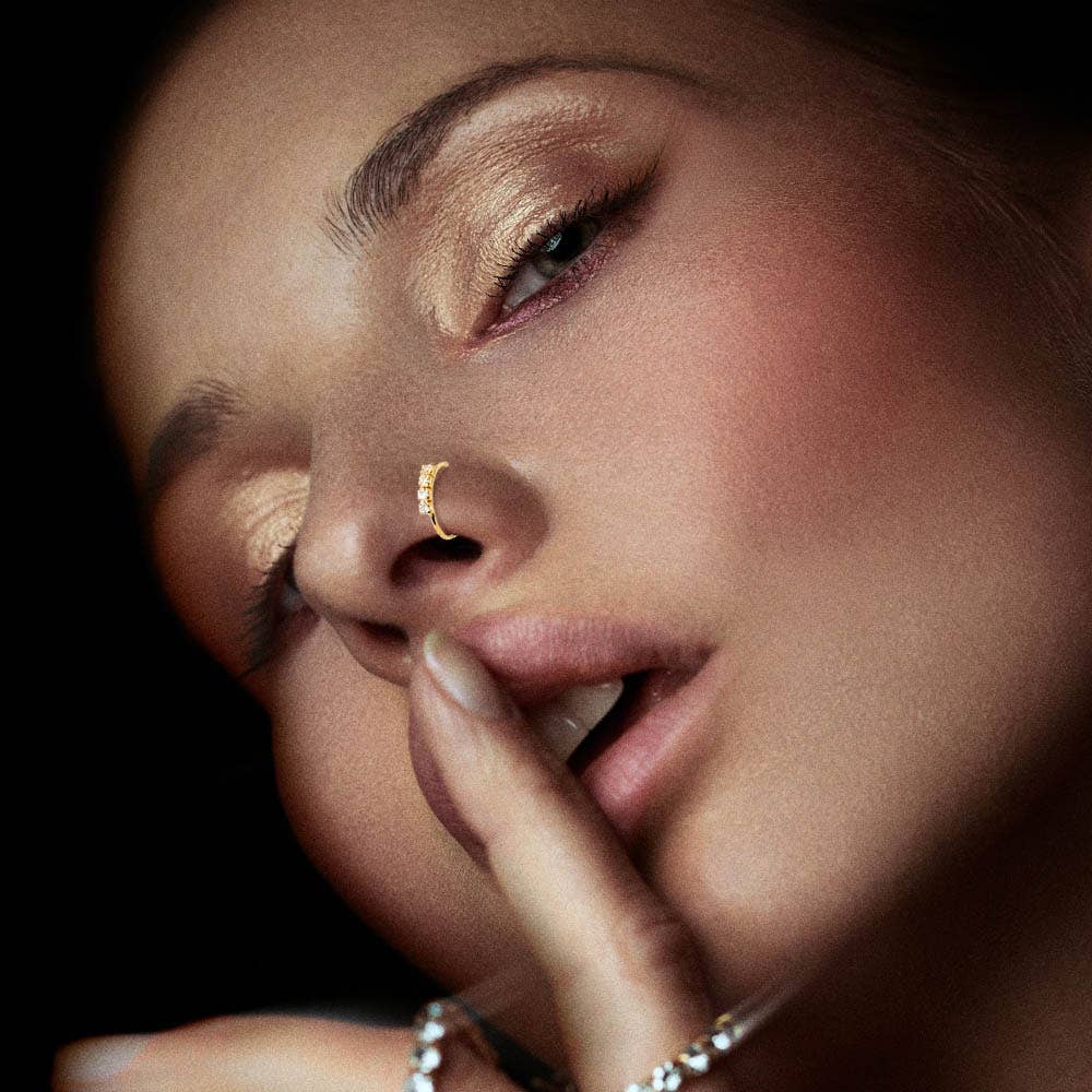 Wholesale Pattern Thick Nose Ring for Pierced Non Pierced Nose