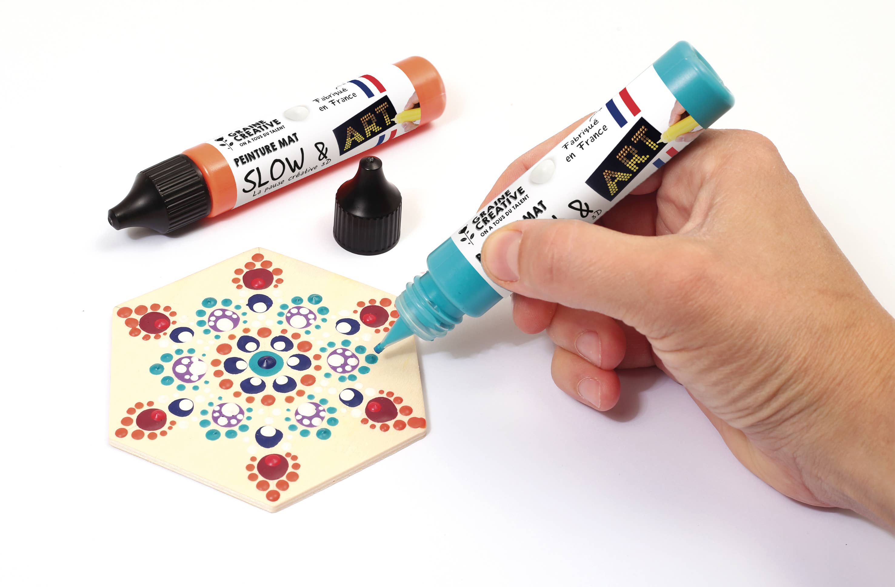 Graine Créative – wholesale Färgset – Slow & Art målarfärg 30 ml matt orange3