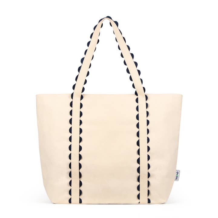 Navy Natural Nantucket Beach Tote for wholesale on Faire