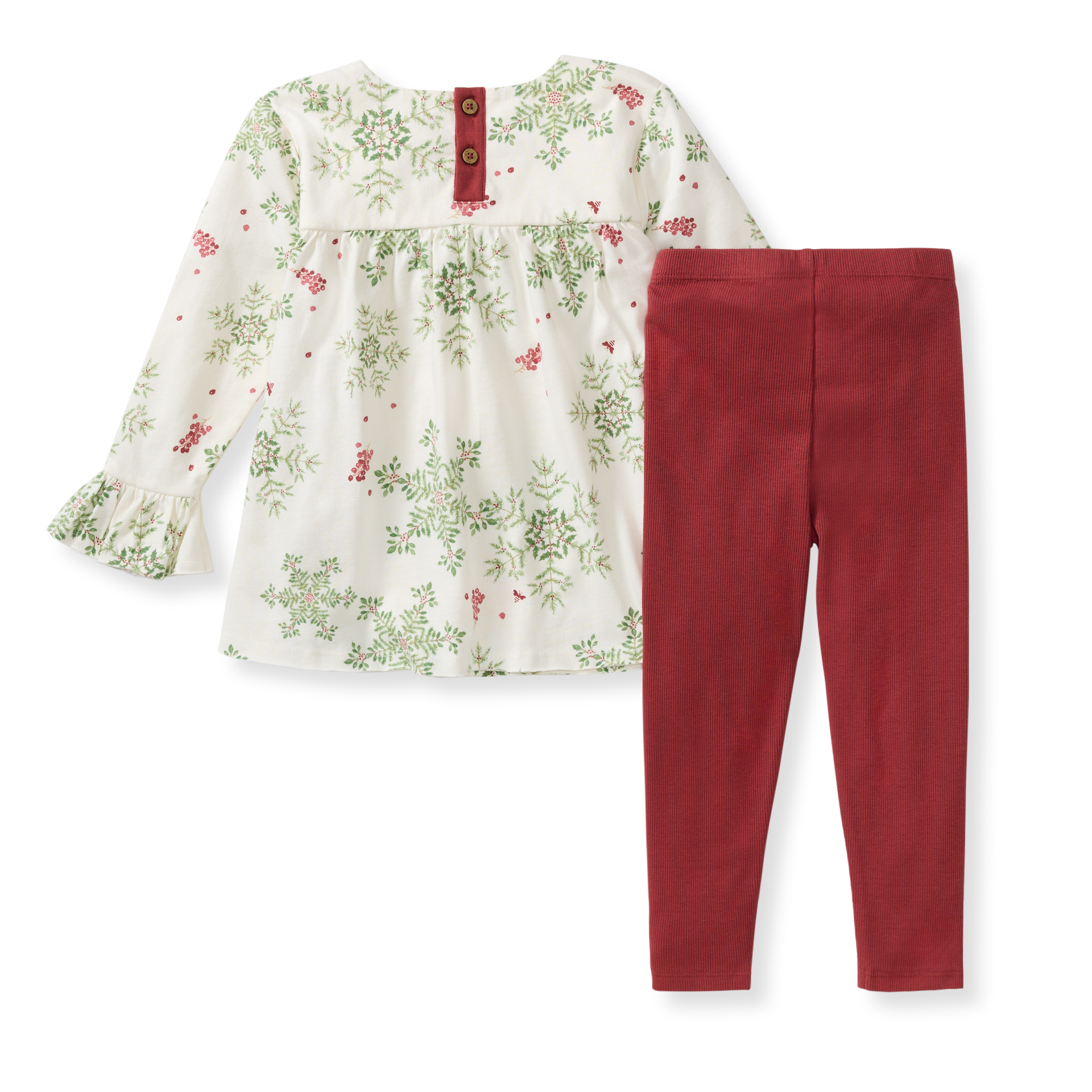 Burt's Bees Baby - Wholesale Top & Pant Set - Kids - Holiday Snowflakes Organic Tunic & Pants Set2