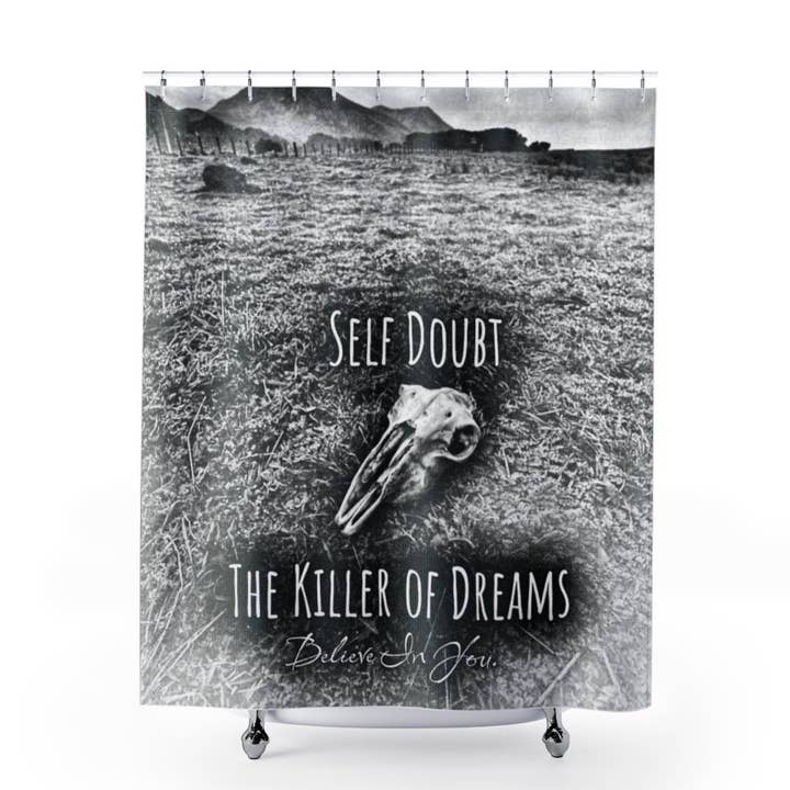 Cortina de duche única, resistente à água lavável, decoração moderna, cortina de chuveiro boho, cortina de duche gótica, crânio, decoração moderna por atacado de Ambiguous Designs