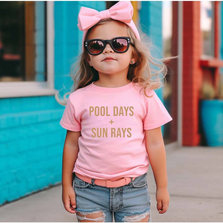 Holland Ave Clothing - Wholesale Screen Printed T-Shirt - Kids - Pool Days + Sun Rays | Kids Summer Clothes5