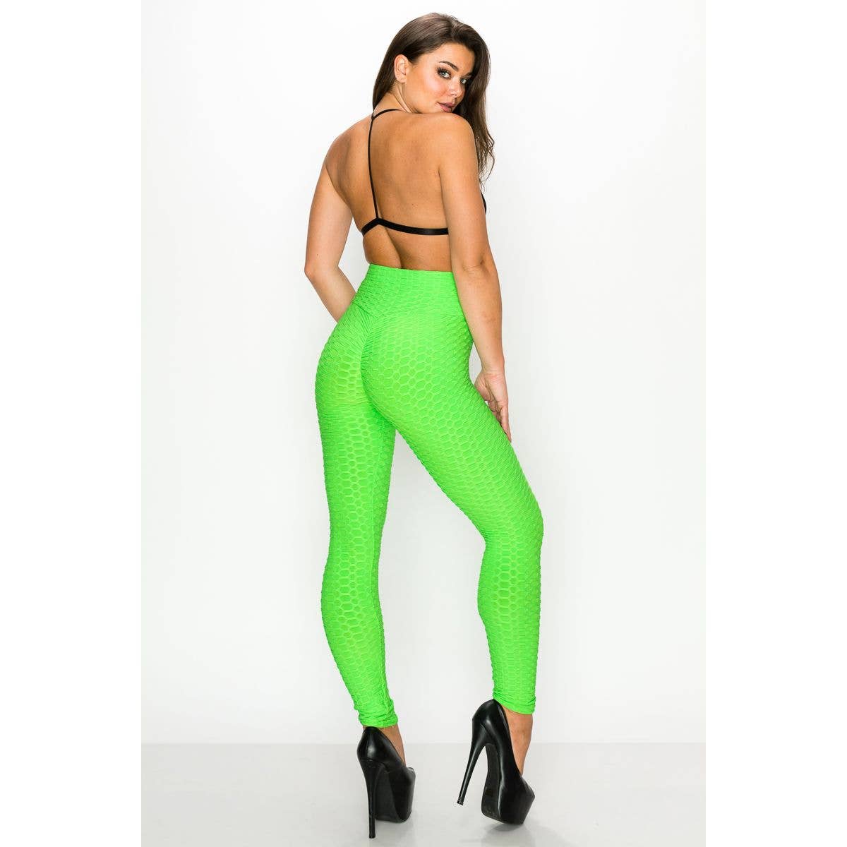 Diacly - Wholesale Athletic/Lounge Leggings - Women's - Anti-Celulite Solid Color High Waist Plain Skinny Yoga Workout Bubble Legging0