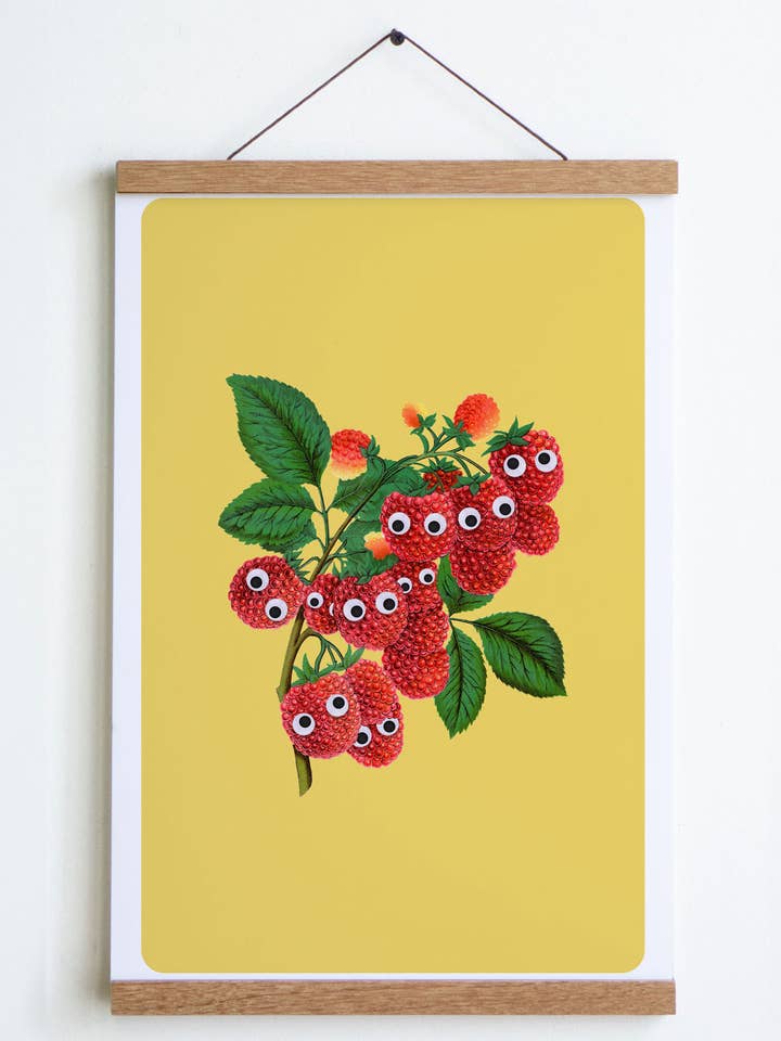 Googly Raspberries Print for wholesale by Stay Home Club