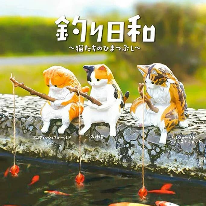 Figurines Miniatures de Chat Pêcheur Assis Boîte Surprise Ver. 1 pour la vente par Springer Décor