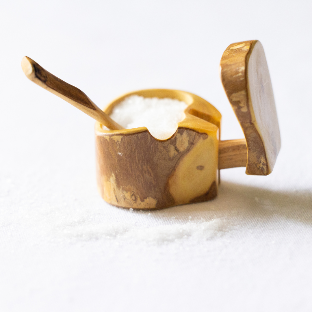 Upavim Crafts - Wholesale Salt Mill - Coffeewood Mini Salt Box and Spoon0