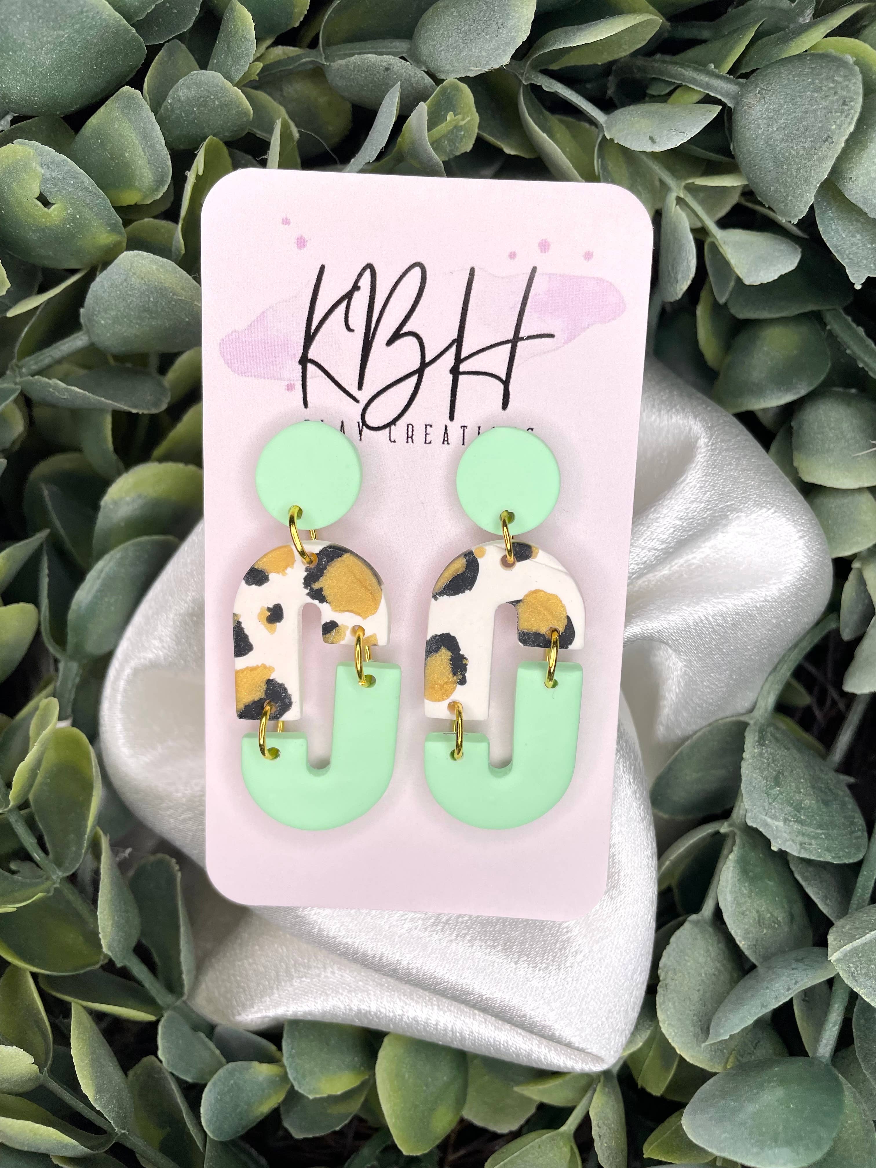 KBH CREATIONS - Wholesale Dangle Earrings - Leopard Chain Dangle Handmade Clay Earrings4