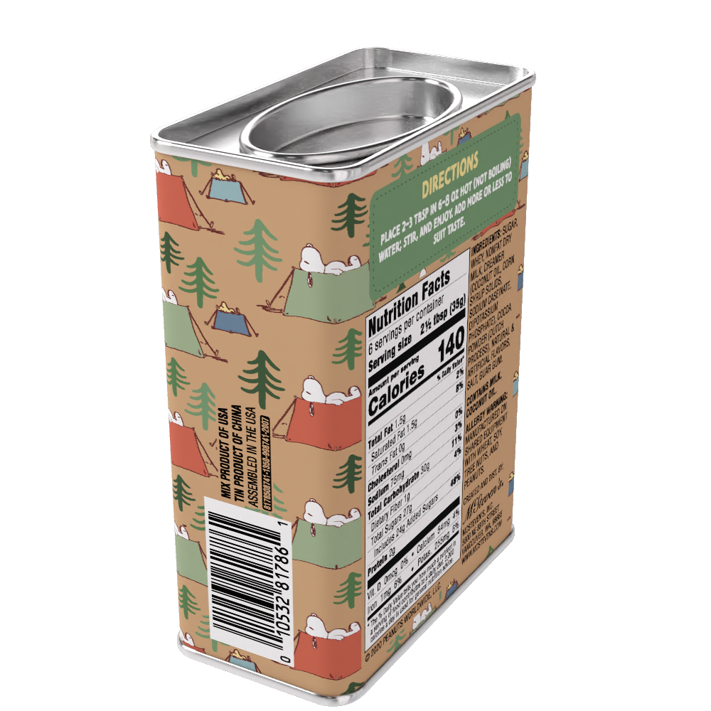 McSteven's - Wholesale Hot Cocoa Mix/Kit - Peanuts® Snoopy Camp Life S'mores Cocoa (8oz Tins)8