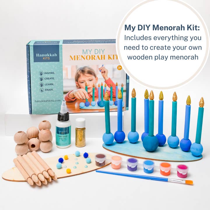 DIY Hanukkah Menorah Kit – Kids’ Wooden Craft Activity for wholesale by Hanukkah Kits