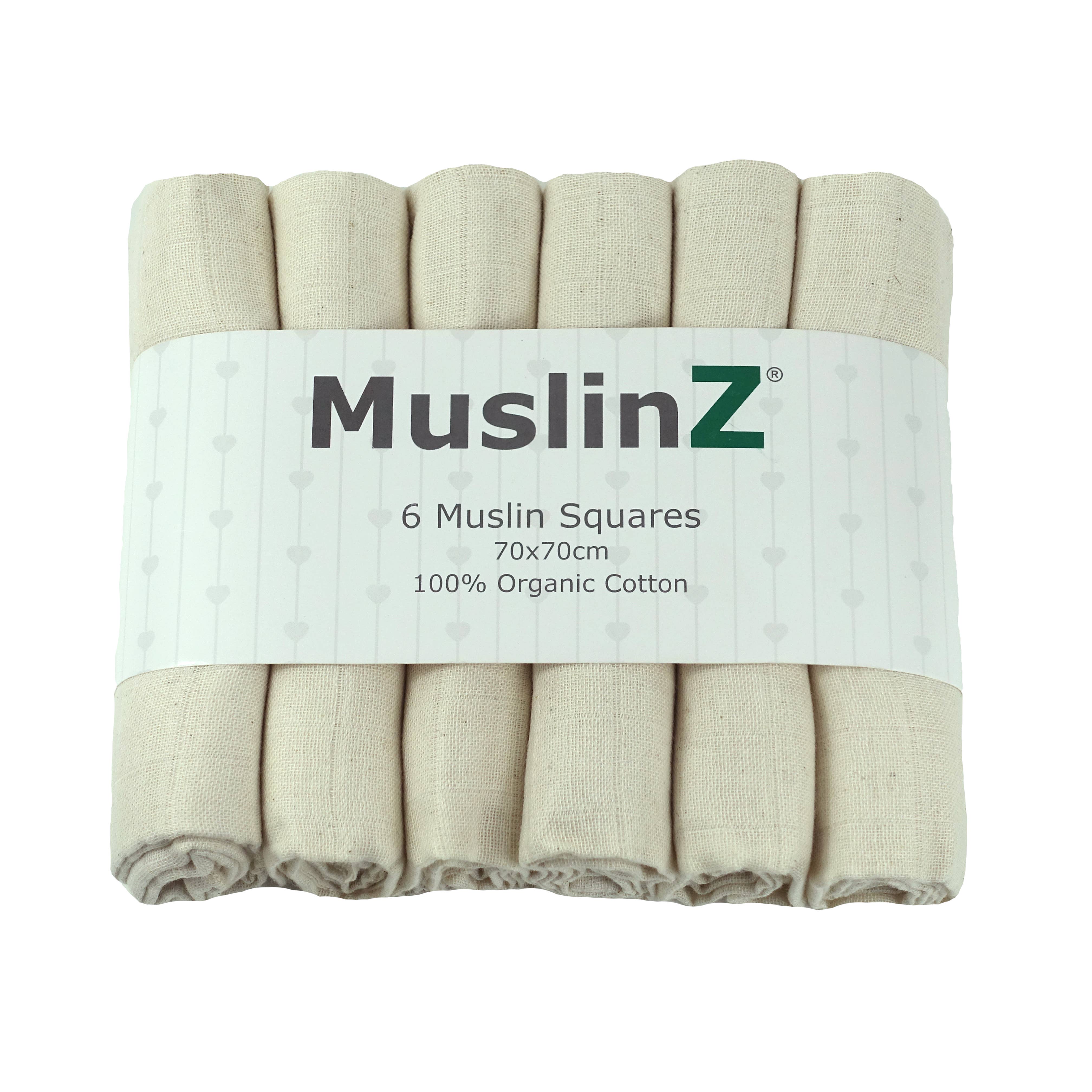 Muslinz - MerryGoRoundUK Ltd - Wholesale Spuuglapje - Baby - MuslinZ 6 stuks zakdoeken van 100% biologisch katoen1