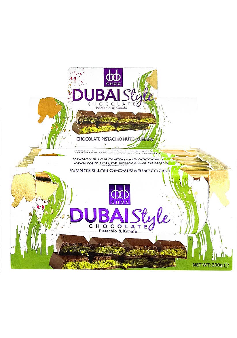 DXB CHOC - Wholesale Chocolate Bar - DUBAI STYLE CHOCOLATE BAR 200G BAR (PACK OF 6 BARS)4