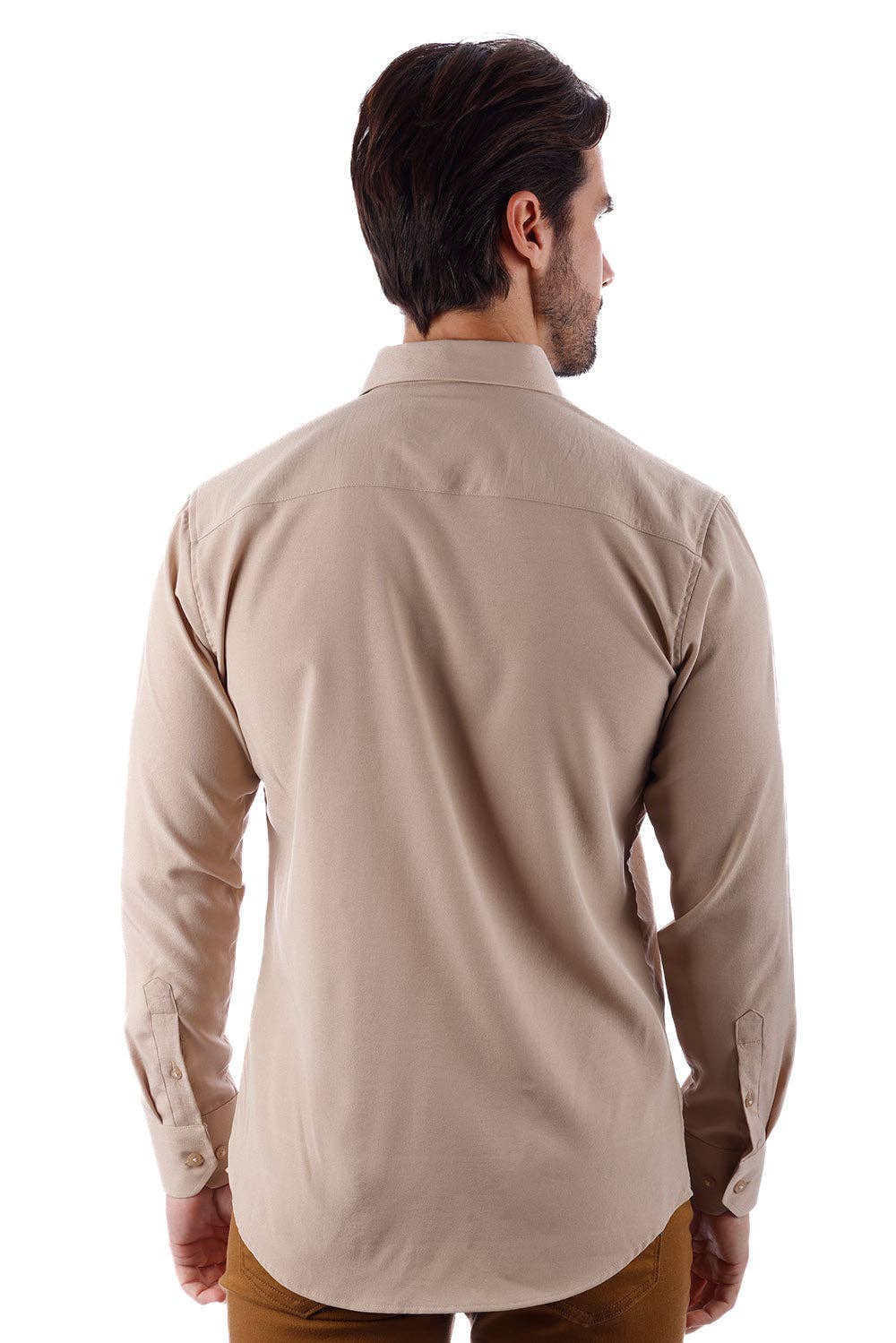 BARABAS - Vente Chemise à col boutonné – homme - Chemise décontractée à manches longues pour hommes de couleur unie 4B331