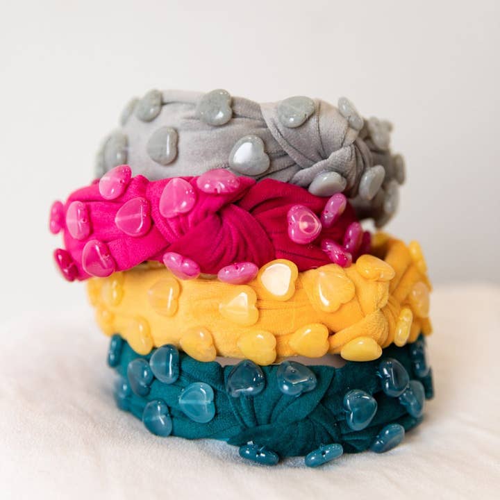 Headbands of Hope | One Purchased One Donated - Wholesale Fashion Headband - Women's - Stone Quartz Traditional Knot Headband - Teal | Soft Felt