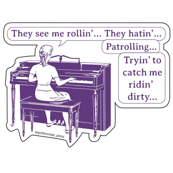 Ridin vuile sticker voor wholesale door Guttersnipe Press Greetings