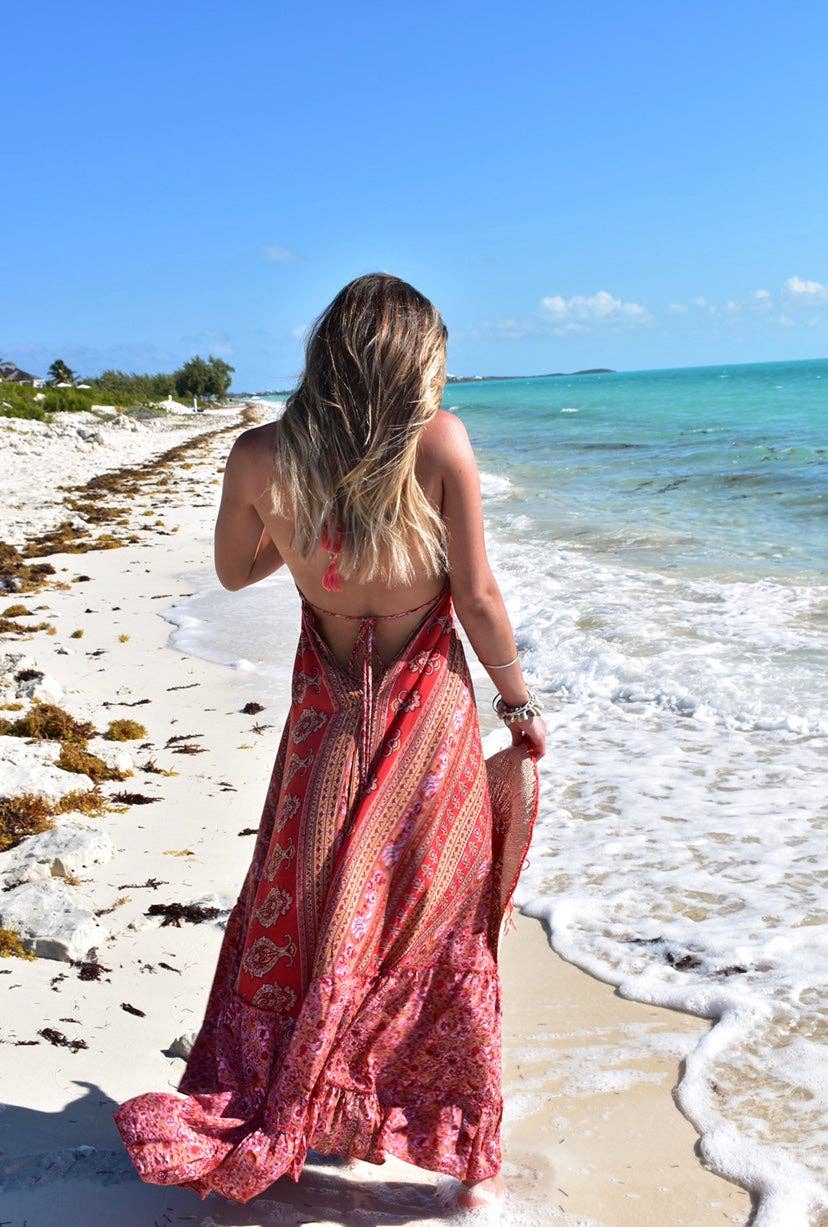 Bella Rea Swim - Wholesale Dress - Women's - Silk Bohemian Halter Dress2