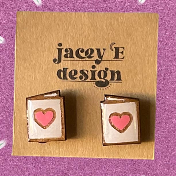 White Valentine’s Dainty Painted Studs for wholesale by Jacey e Design