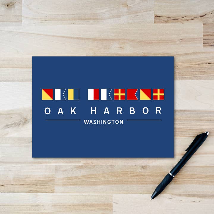 Oak Harbor Postcard - Nautical Flags for wholesale by Three in Kind